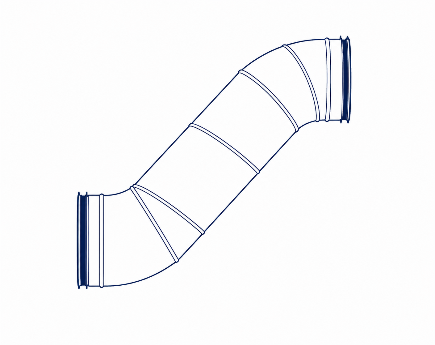 S-ning med böjar, teknisk illustration
