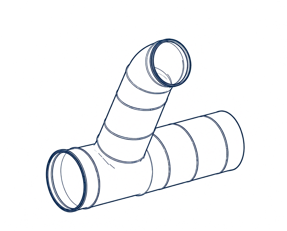 S-ning med T-rör, teknisk illustration
